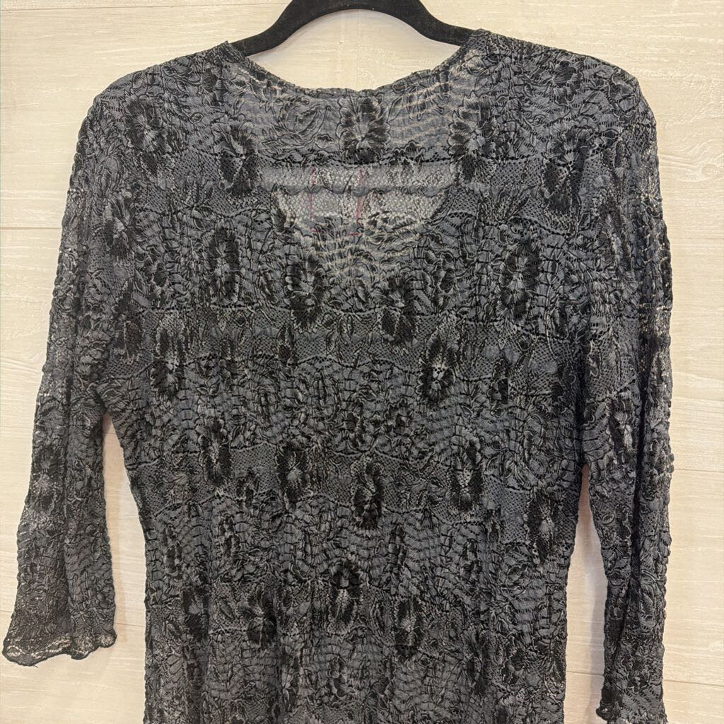 Jaipur Grey Lace Long Sleeve Top Small