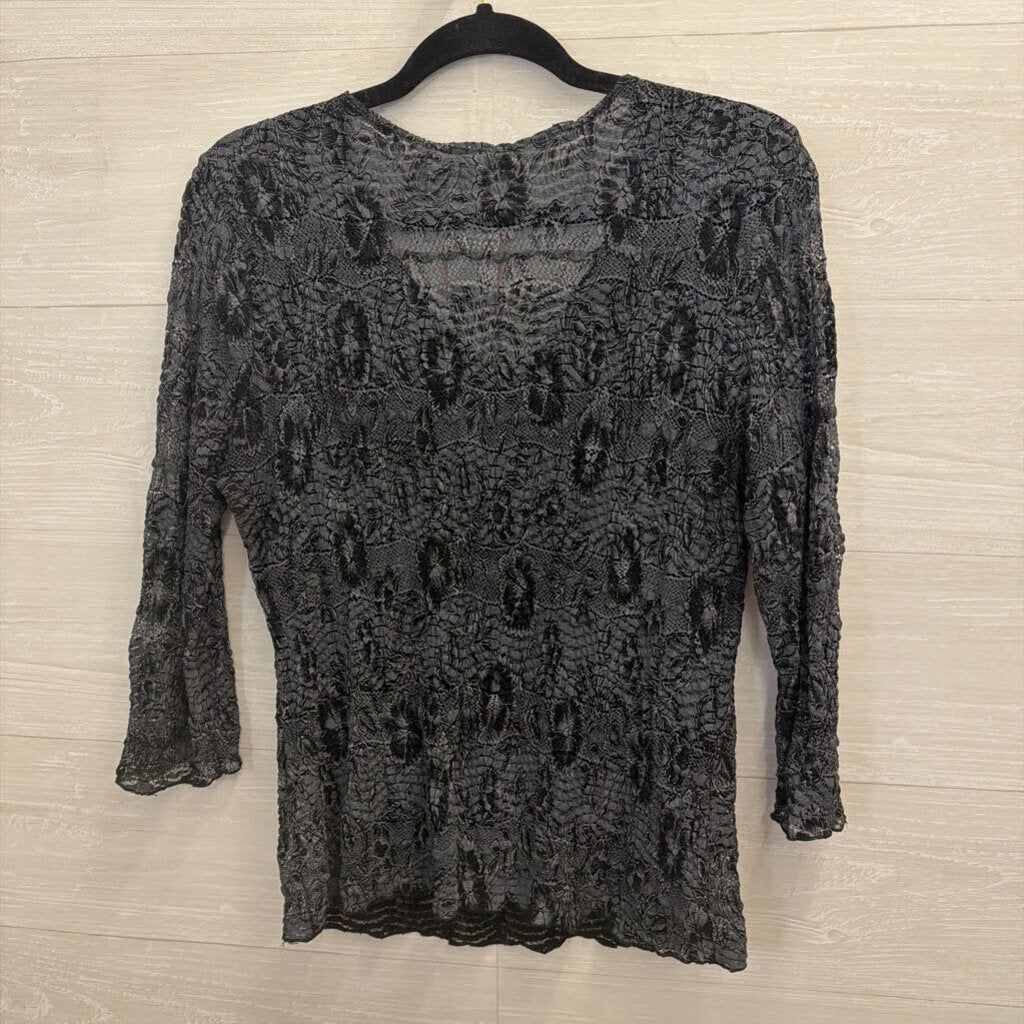 Jaipur Grey Lace Long Sleeve Top Small