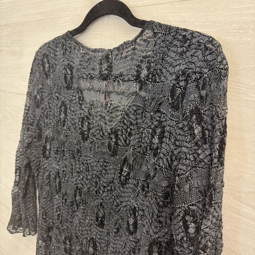 Jaipur Grey Lace Long Sleeve Top Small