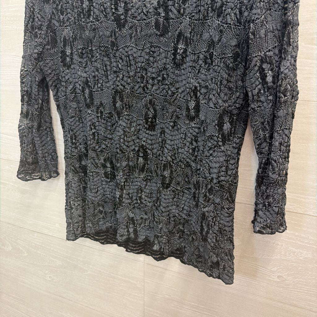 Jaipur Grey Lace Long Sleeve Top Small