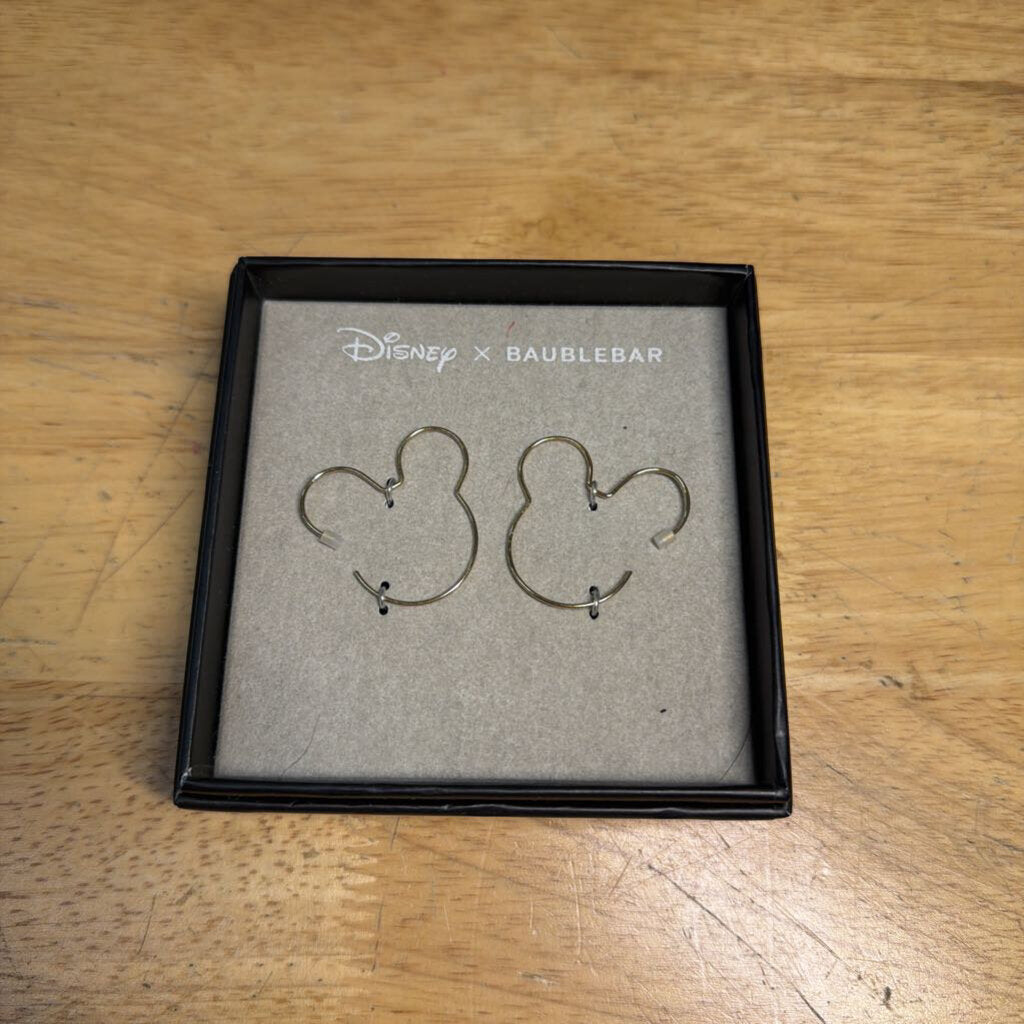 Disney X Baublebar Silver Mickey Hoop Earrings