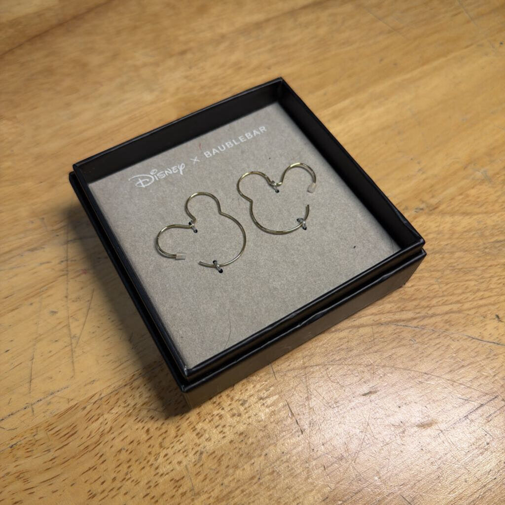 Disney X Baublebar Silver Mickey Hoop Earrings
