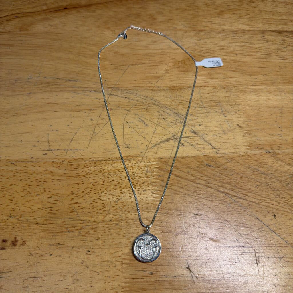 Silver Disney Mickey Pendant Necklace