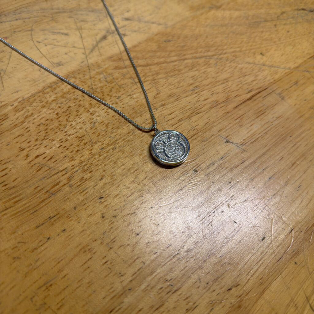 Silver Disney Mickey Pendant Necklace