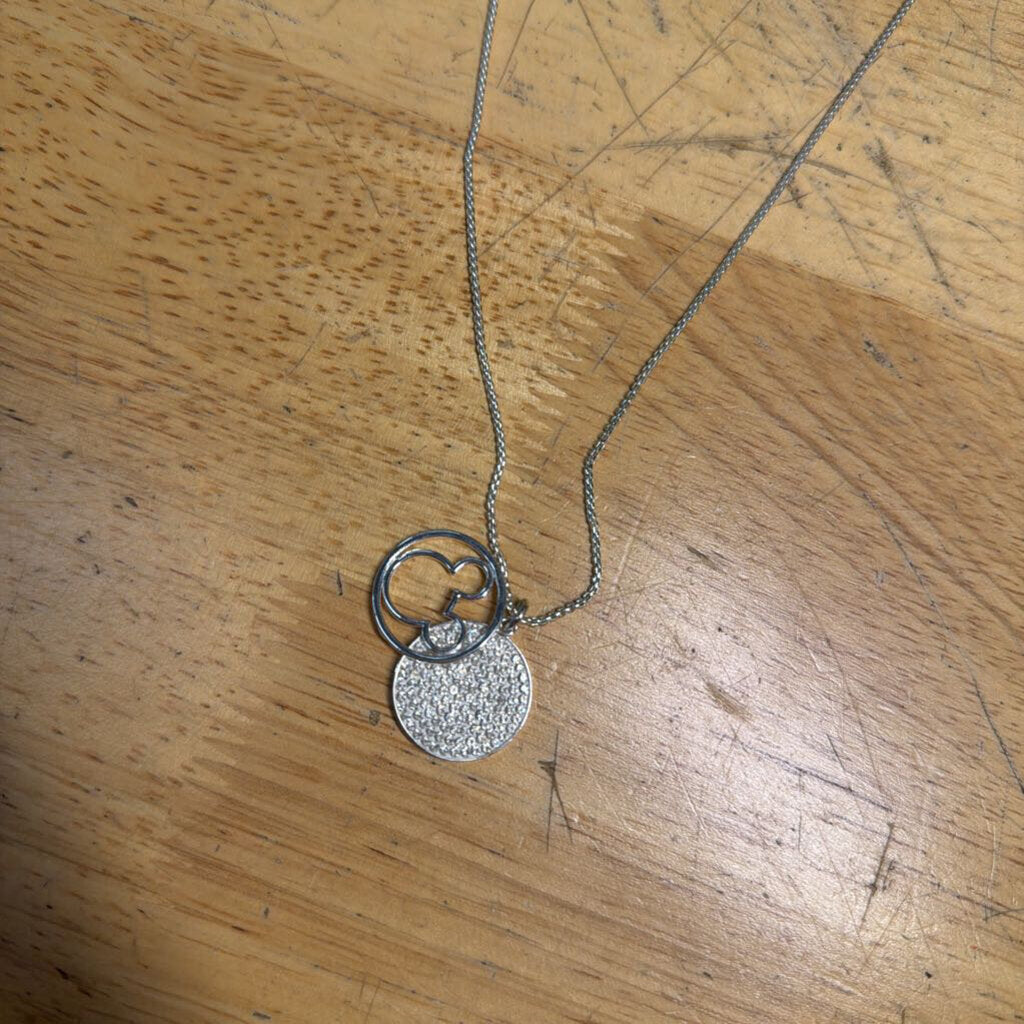Silver Disney Mickey Pendant Necklace