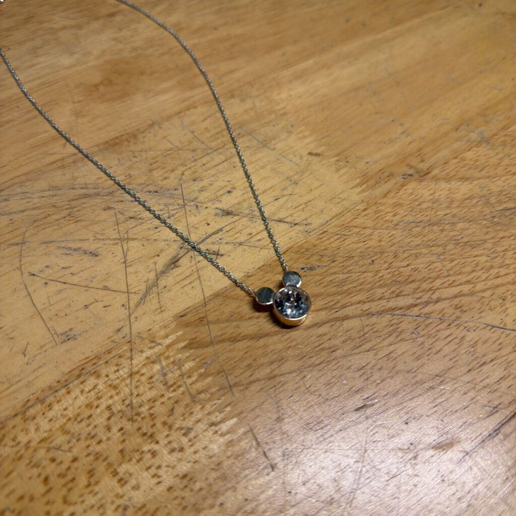 Silver Disney Mickey Pendant Necklace
