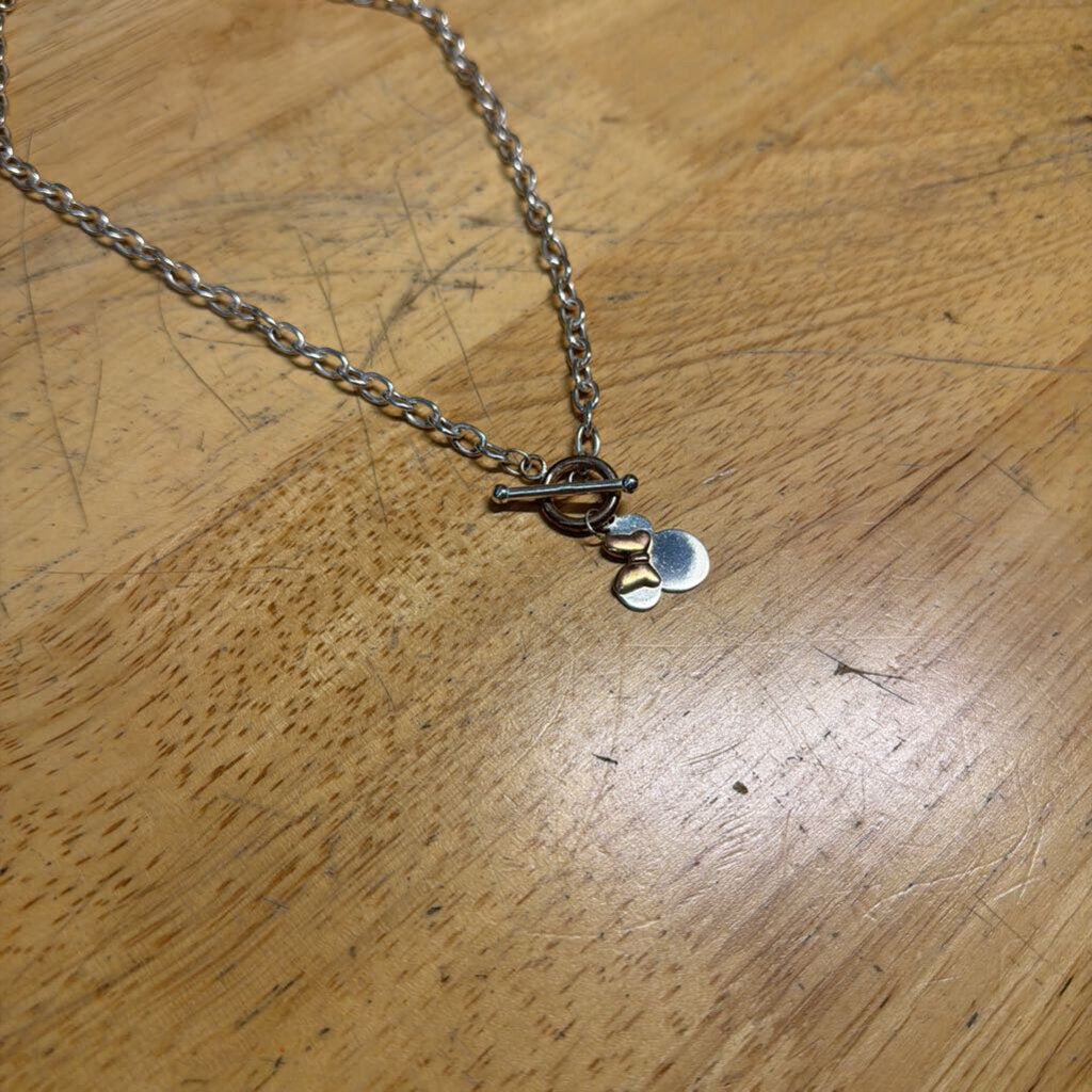 Silver Disney Minnie Mouse Pendant Necklace