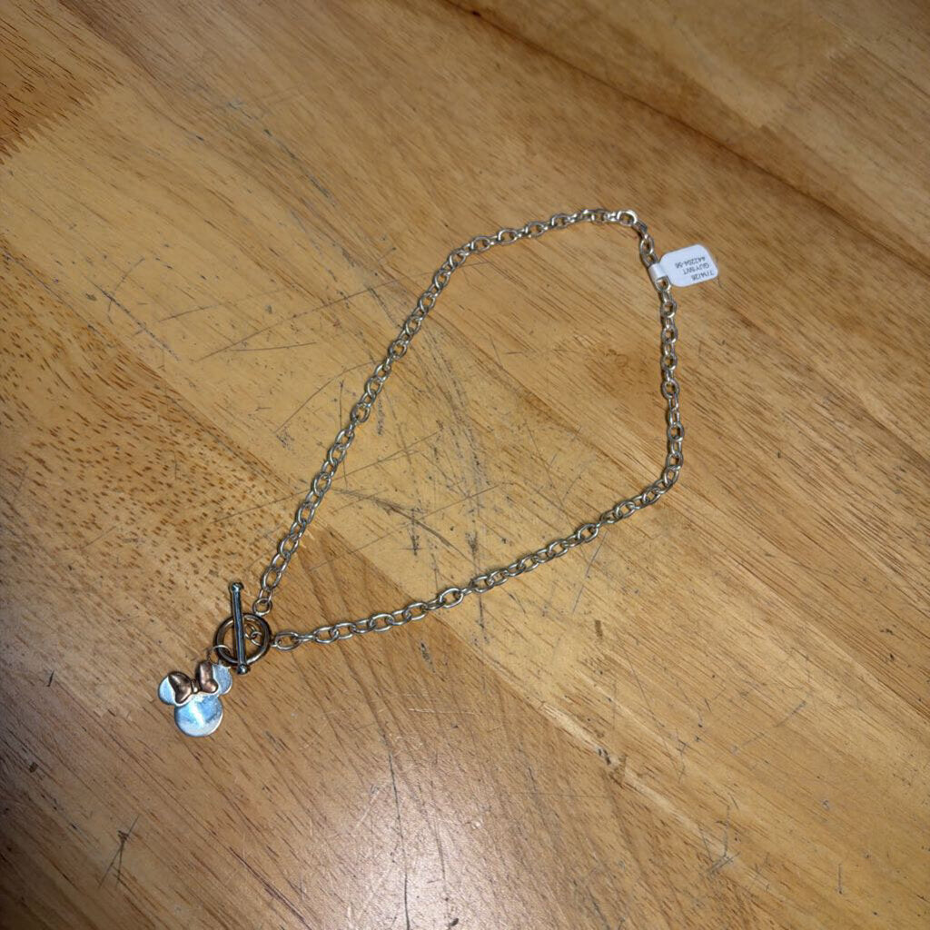 Silver Disney Minnie Mouse Pendant Necklace