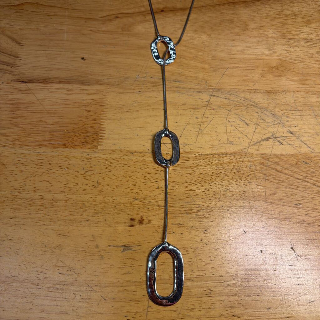Silver Long Statement Necklace