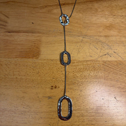 Silver Long Statement Necklace