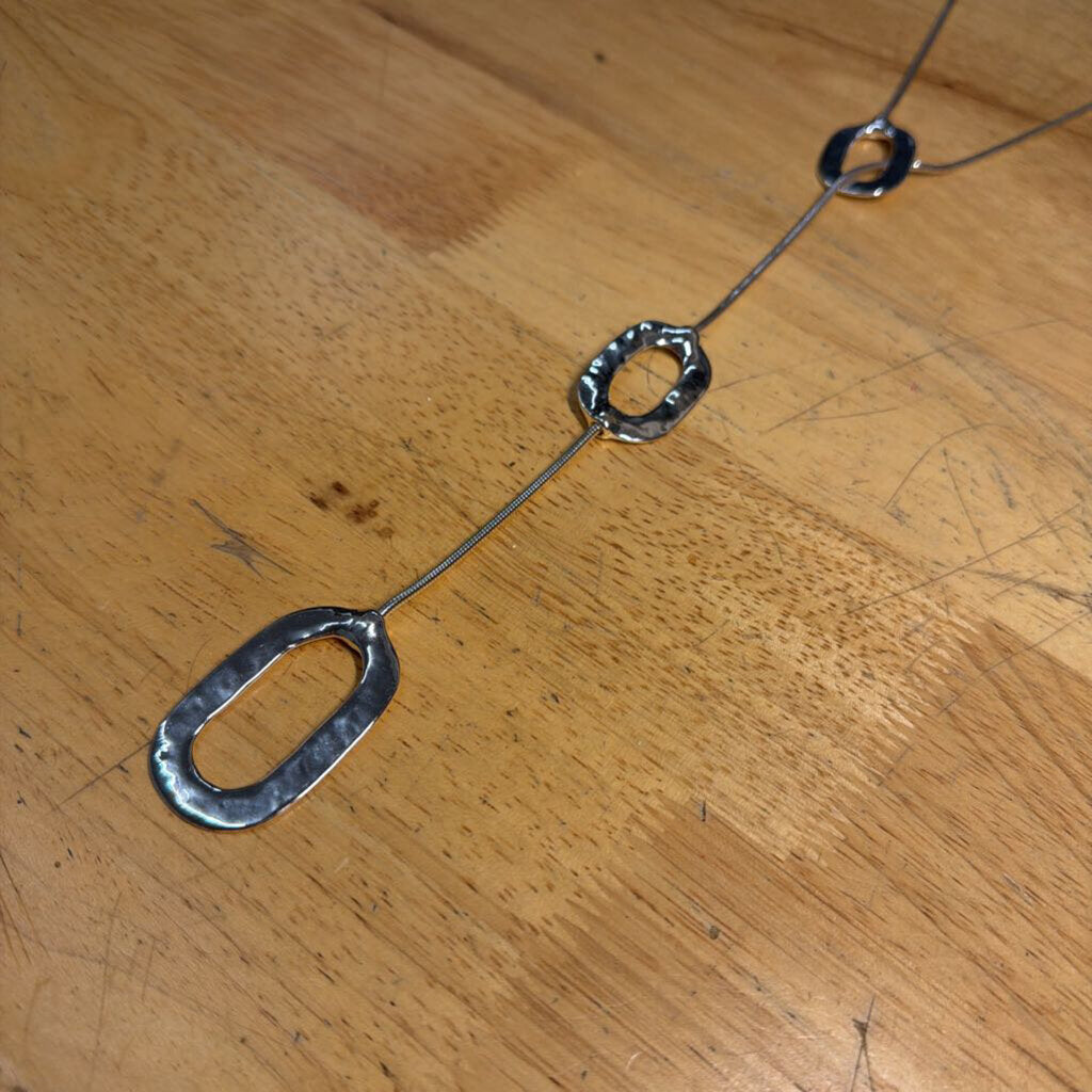 Silver Long Statement Necklace