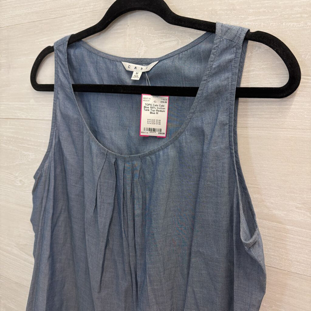 Cabi Blue 100% Cotton Tank Top Medium