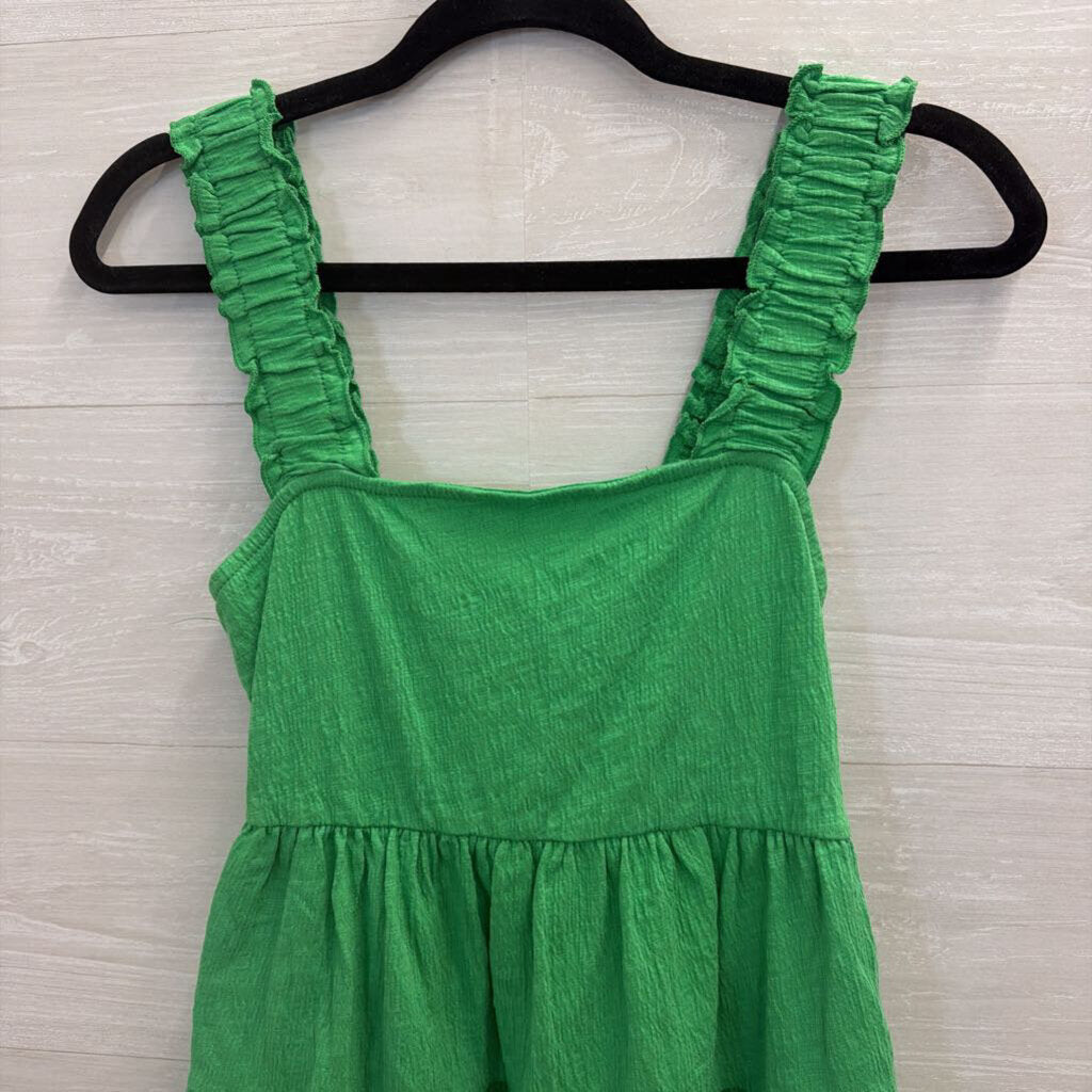Altar'd State Green Tiered Tank Top Medium