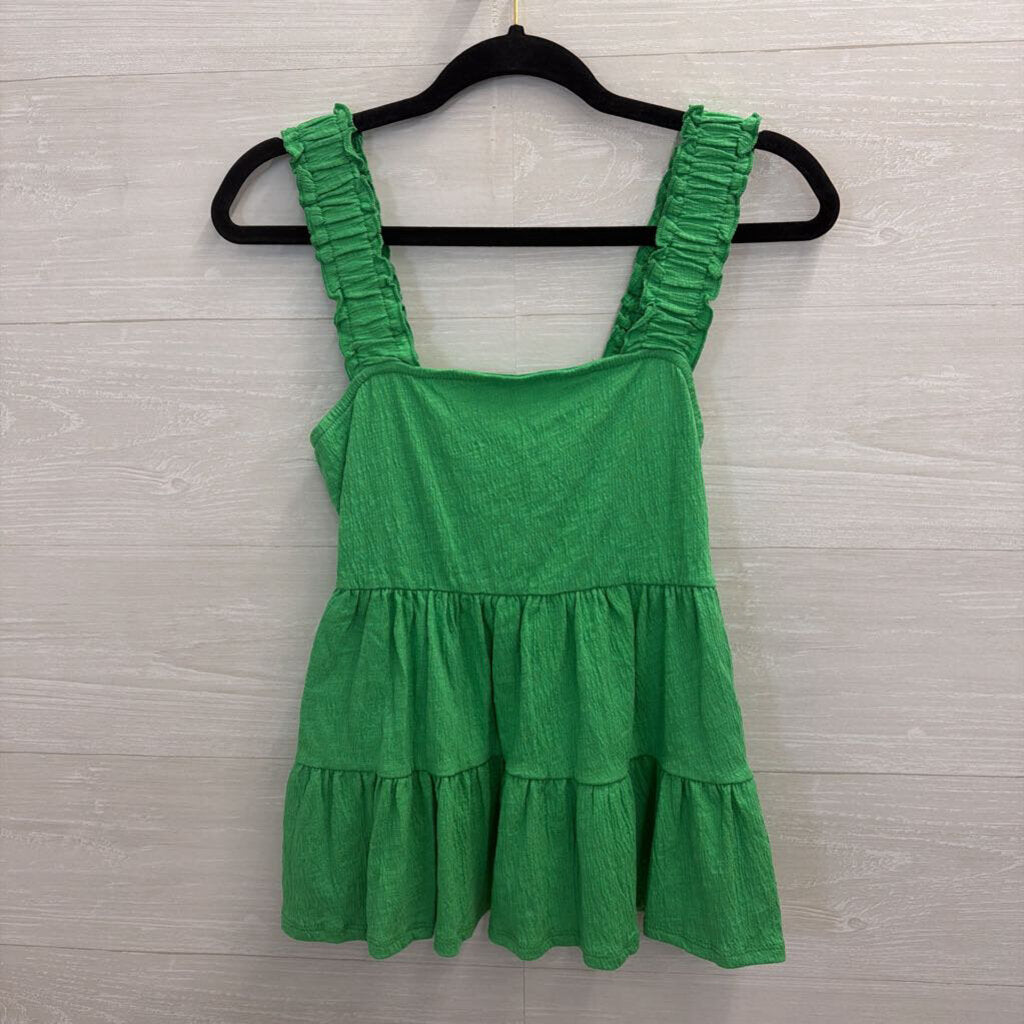 Altar'd State Green Tiered Tank Top Medium