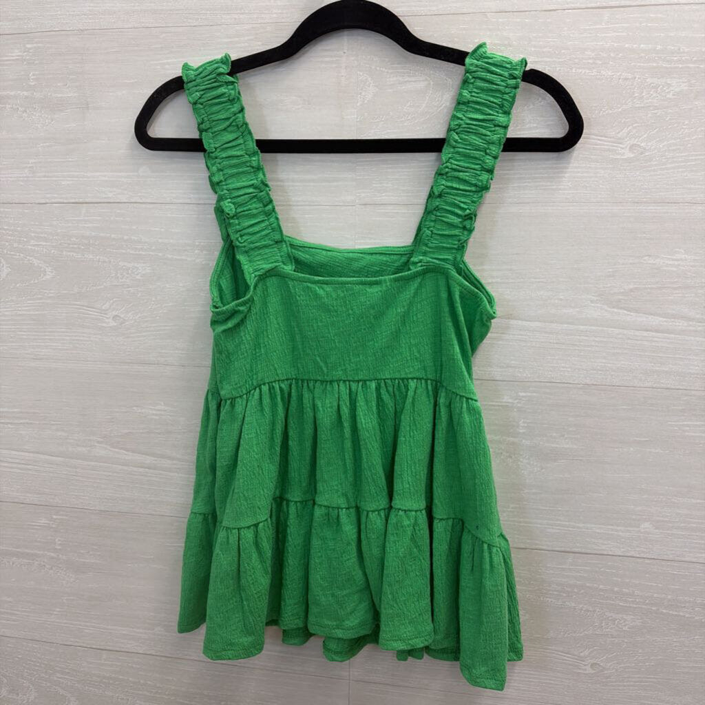 Altar'd State Green Tiered Tank Top Medium