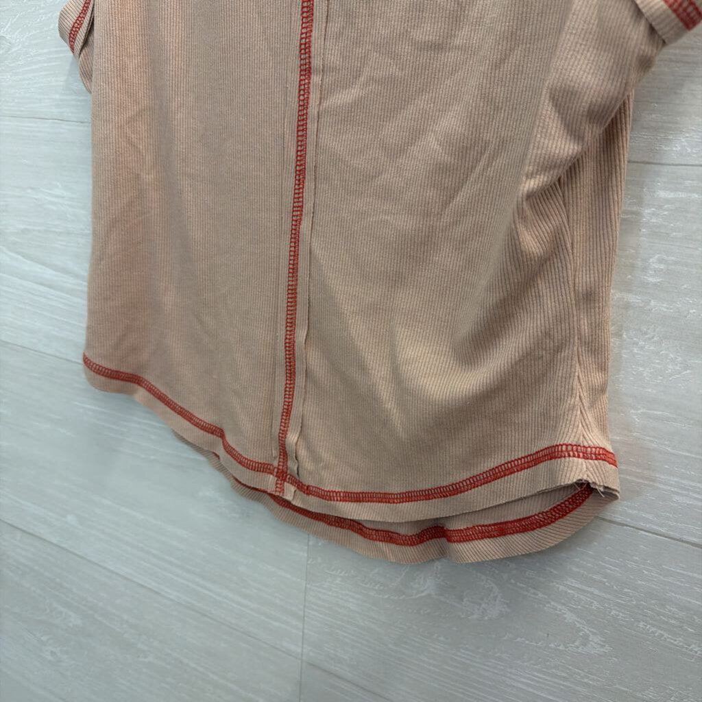 Mauve/ Red Rose Print Tank Top Small