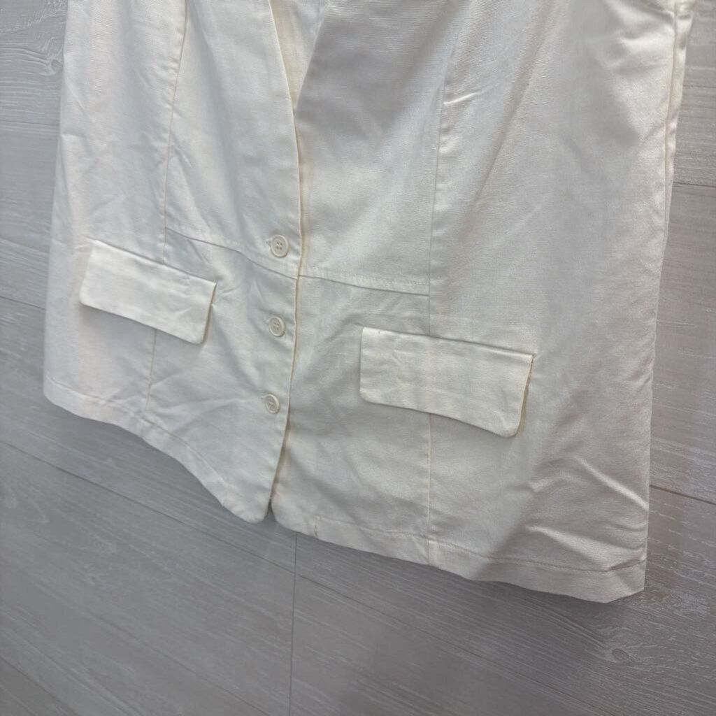 White Sleeveless Vest Top Medium