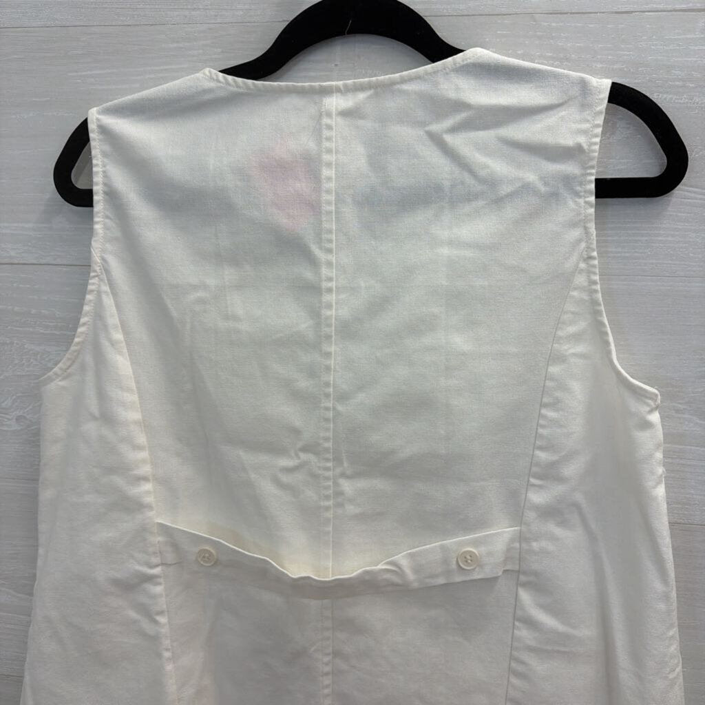 White Sleeveless Vest Top Medium