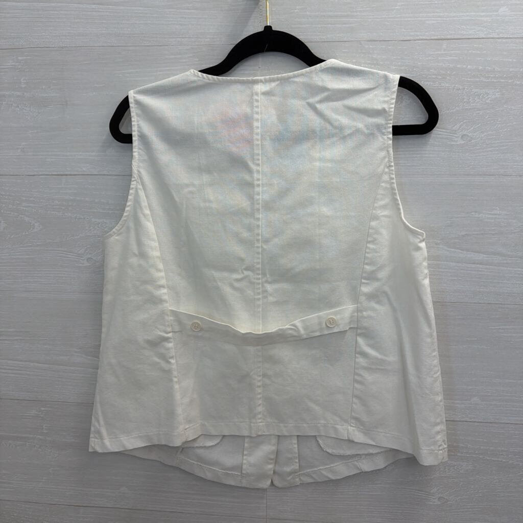 White Sleeveless Vest Top Medium