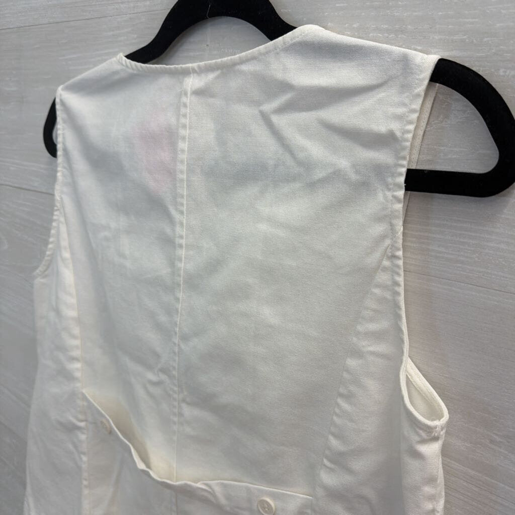 White Sleeveless Vest Top Medium
