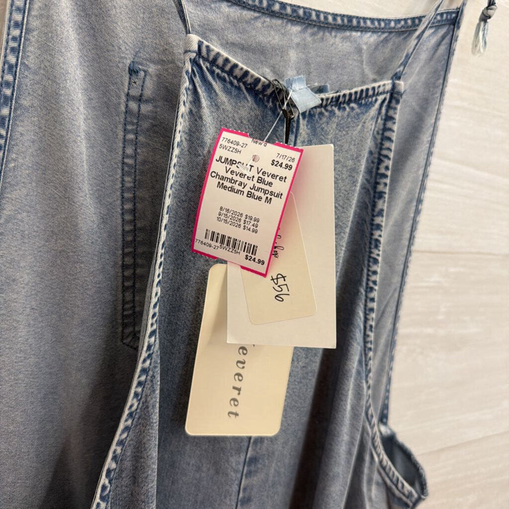 Veveret Blue Chambray Jumpsuit Medium