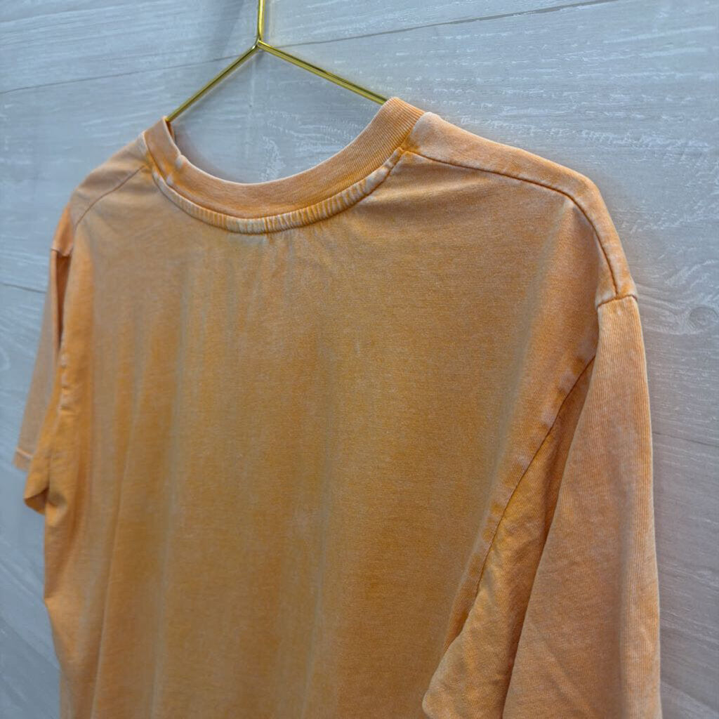 ChickaD Orange Cropped Go Hokies Short Sleeve Graphic Tee Medium
