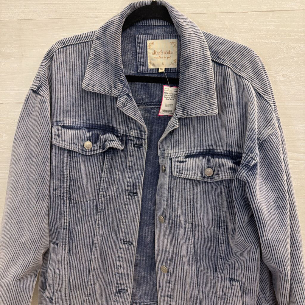 Altar'd State Blue Corduroy Shacket Small