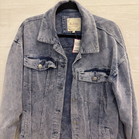 Altar'd State Blue Corduroy Shacket Small