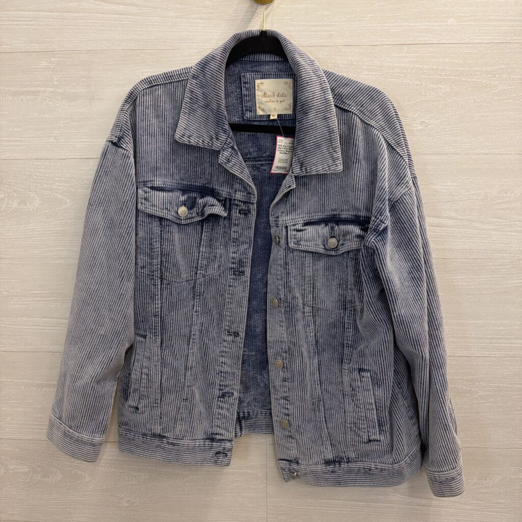 Altar'd State Blue Corduroy Shacket Small