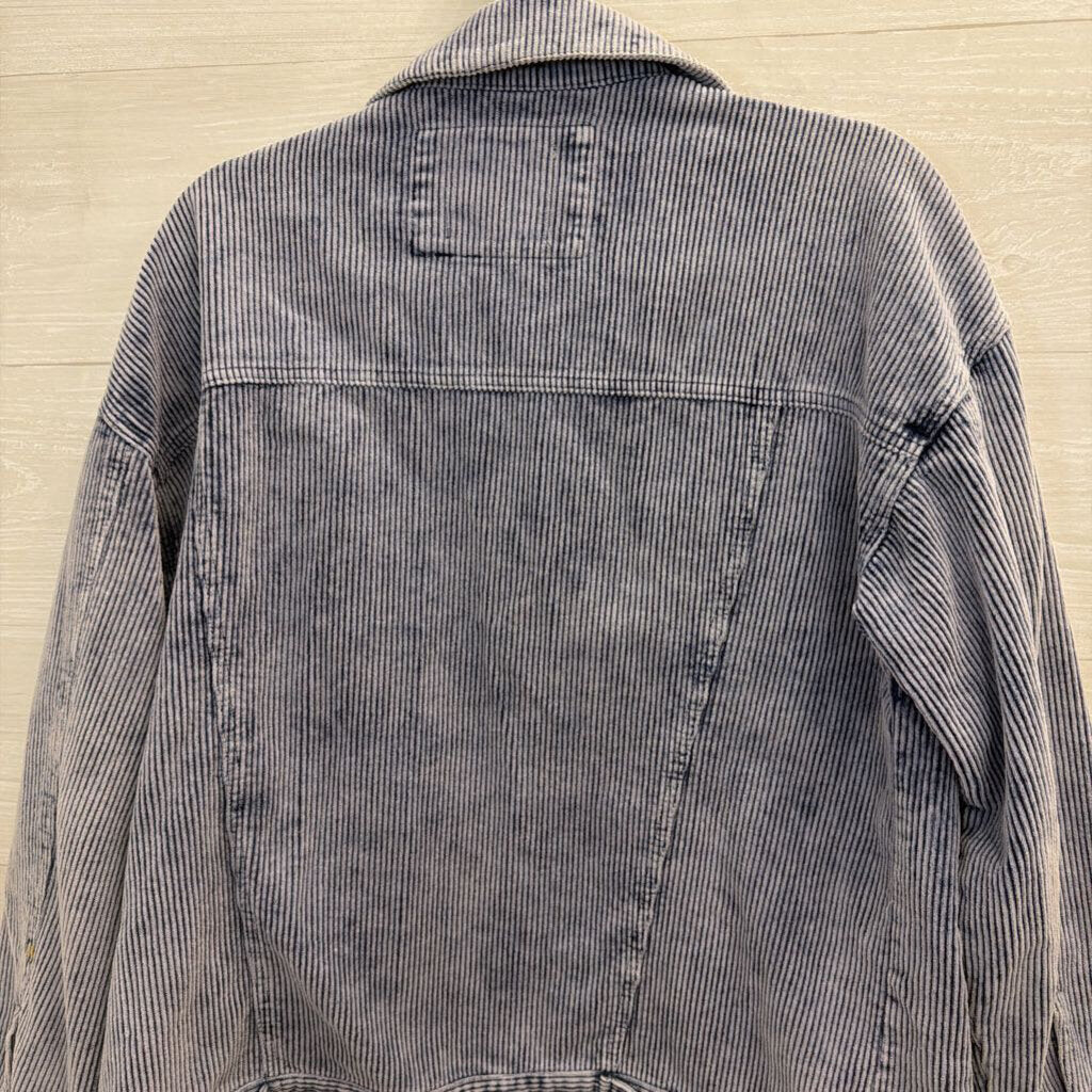 Altar'd State Blue Corduroy Shacket Small