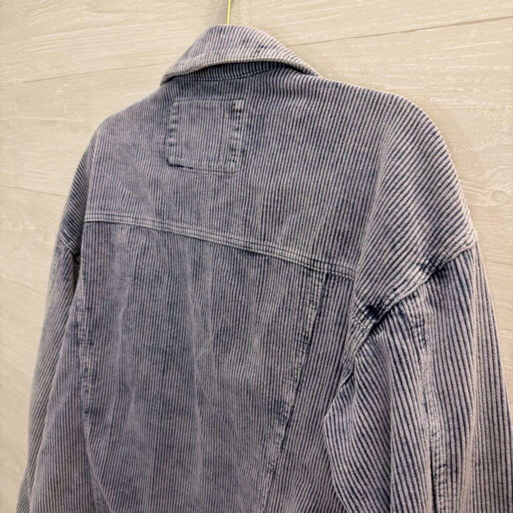 Altar'd State Blue Corduroy Shacket Small