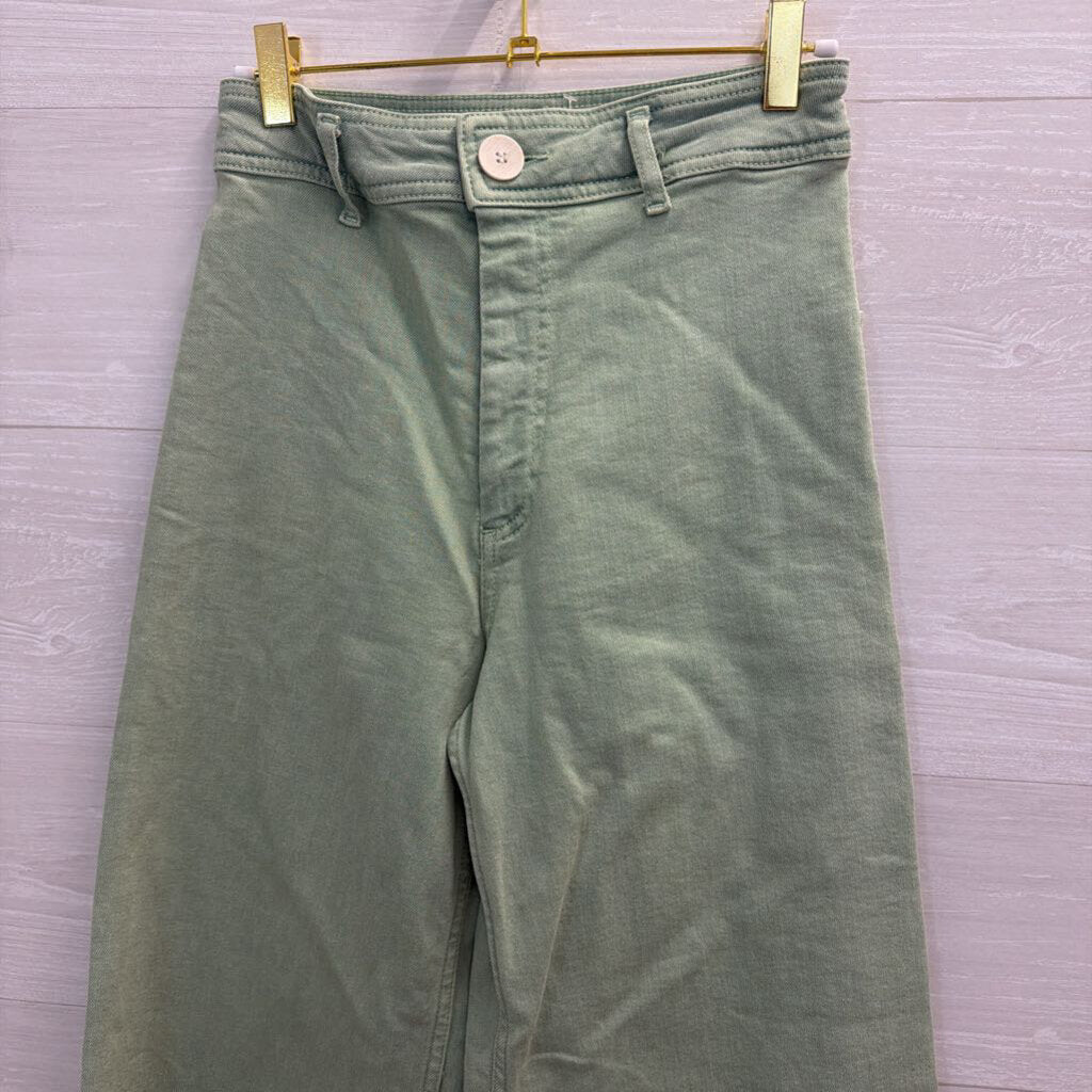 Zara Green Wide Leg Pants 4