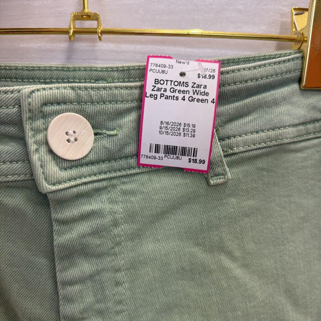 Zara Green Wide Leg Pants 4