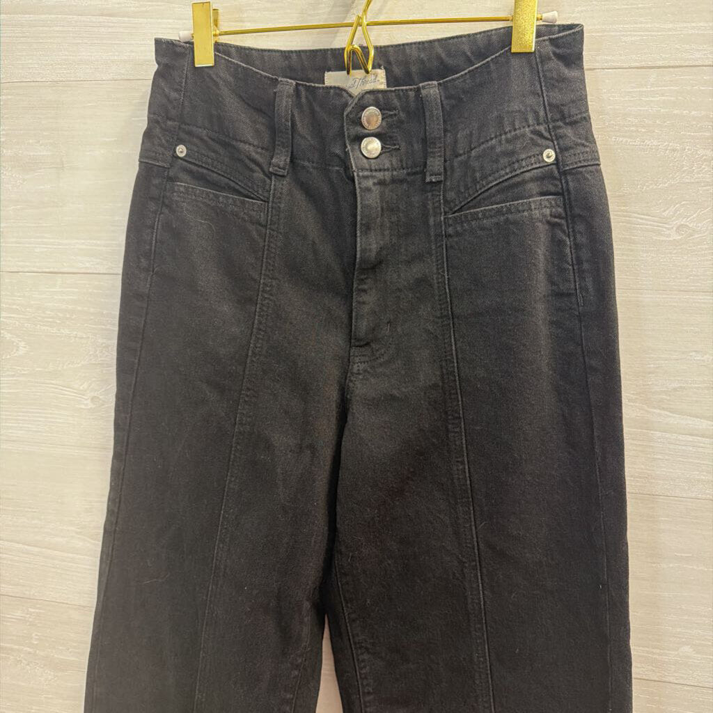 Black Denim Wide Leg Pants 6