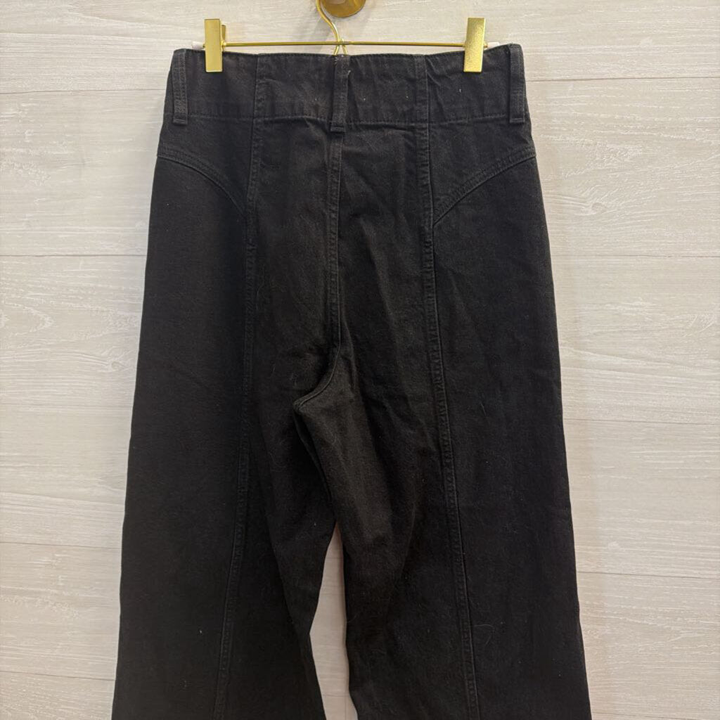 Black Denim Wide Leg Pants 6