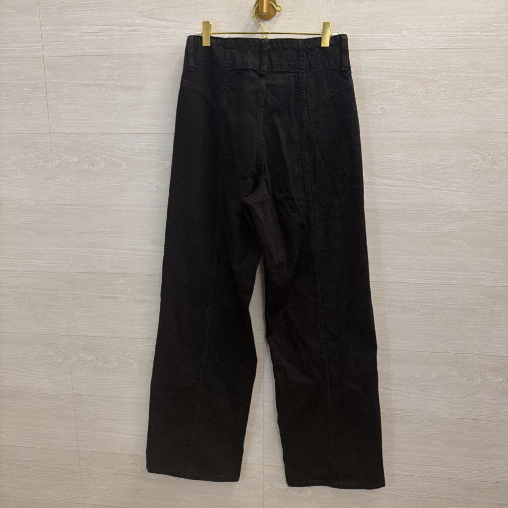 Black Denim Wide Leg Pants 6
