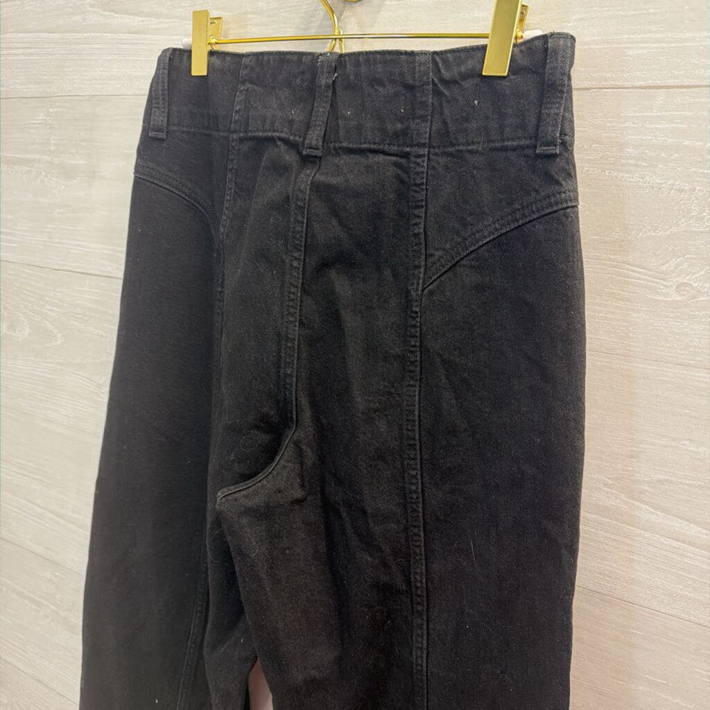 Black Denim Wide Leg Pants 6