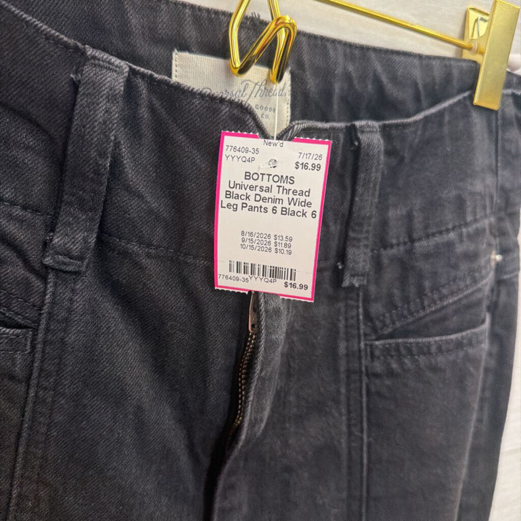 Black Denim Wide Leg Pants 6