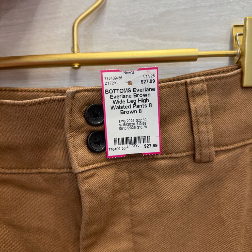 Everlane Brown Wide Leg High Waisted Pants 8