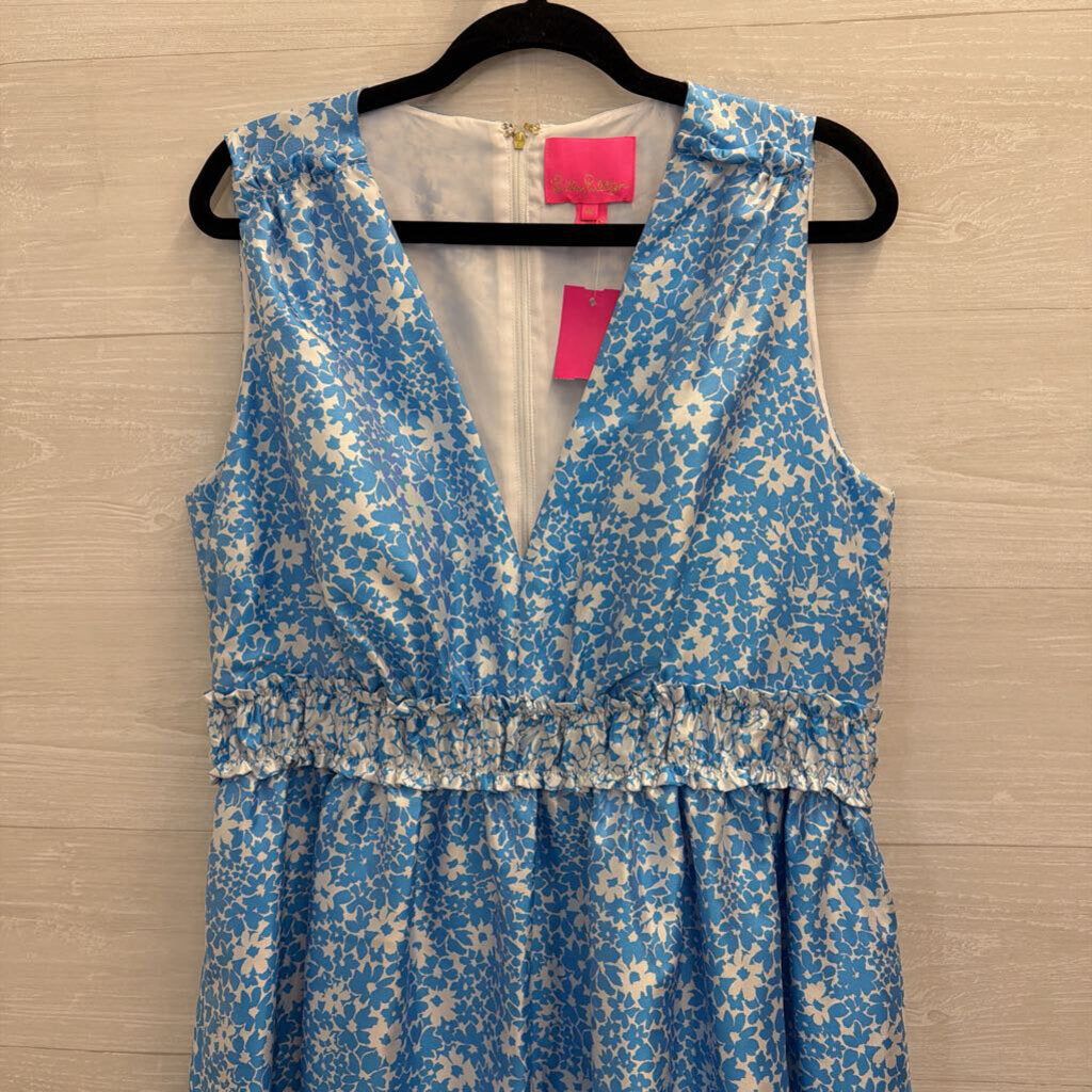 Lilly Pulitzer Blue/ White Print Sleeveless Dress 16