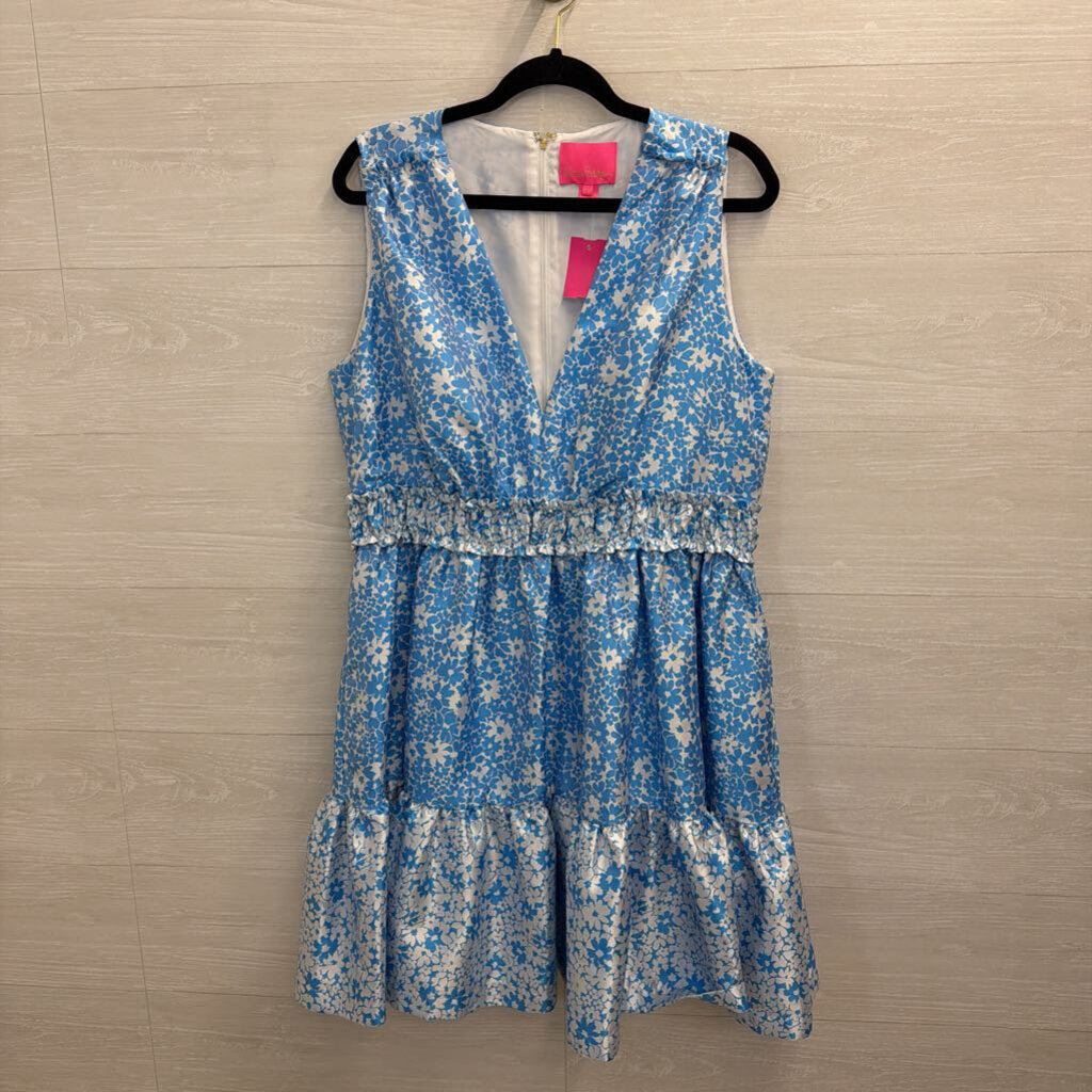 Lilly Pulitzer Blue/ White Print Sleeveless Dress 16
