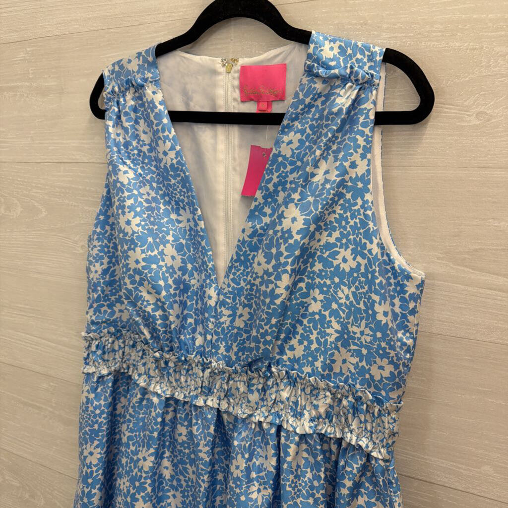 Lilly Pulitzer Blue/ White Print Sleeveless Dress 16