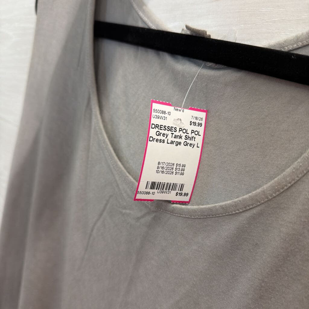 POL Grey Tank Shift Dress Large