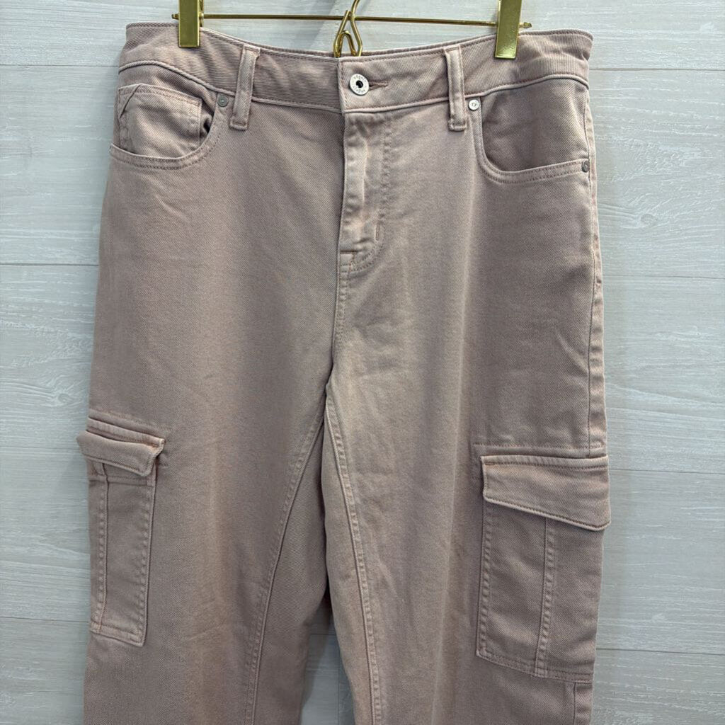 Edgely Pink Cargo Pocket Wide Leg Jeans 10
