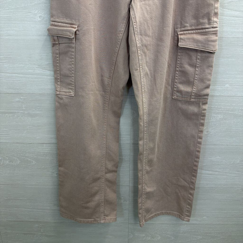 Edgely Pink Cargo Pocket Wide Leg Jeans 10