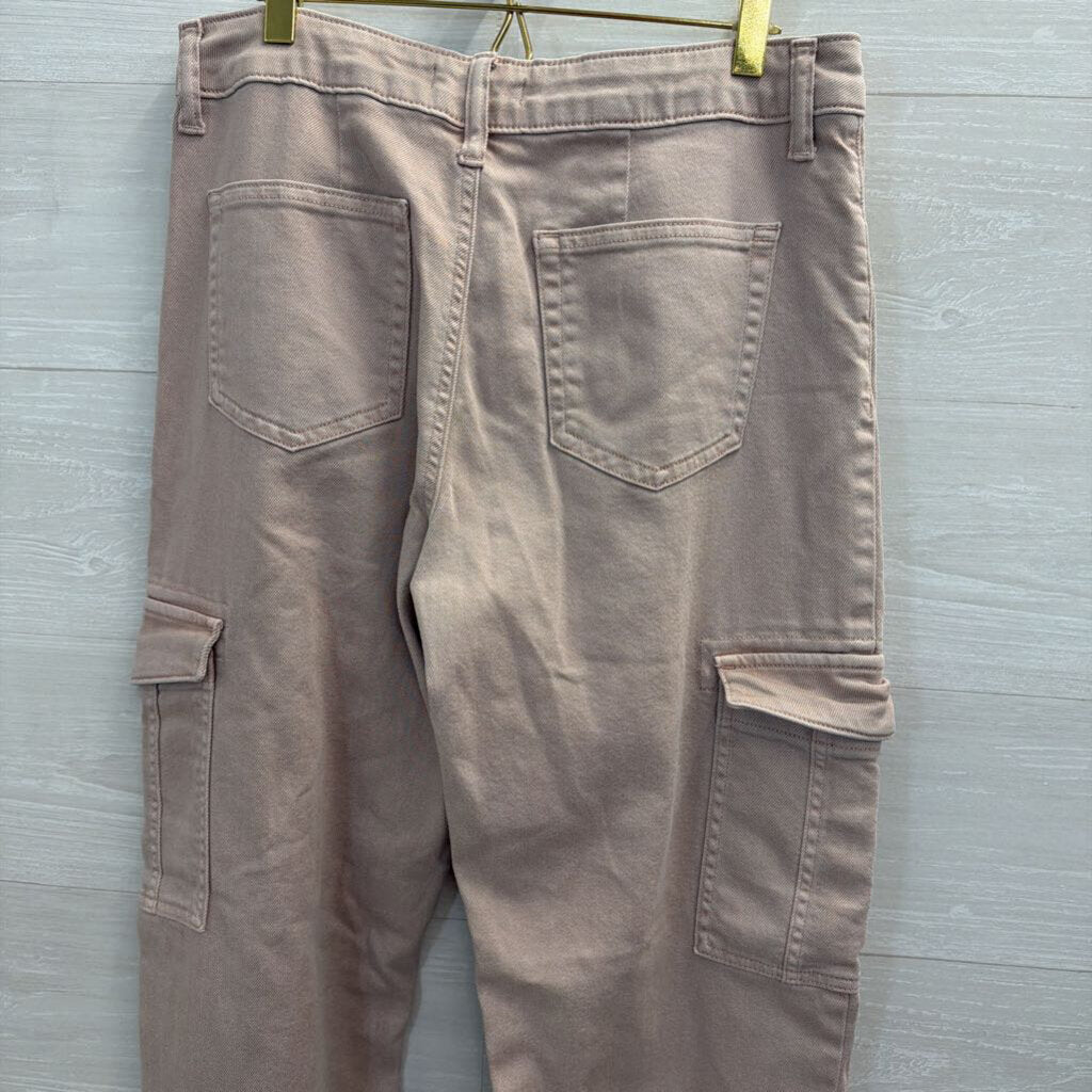 Edgely Pink Cargo Pocket Wide Leg Jeans 10