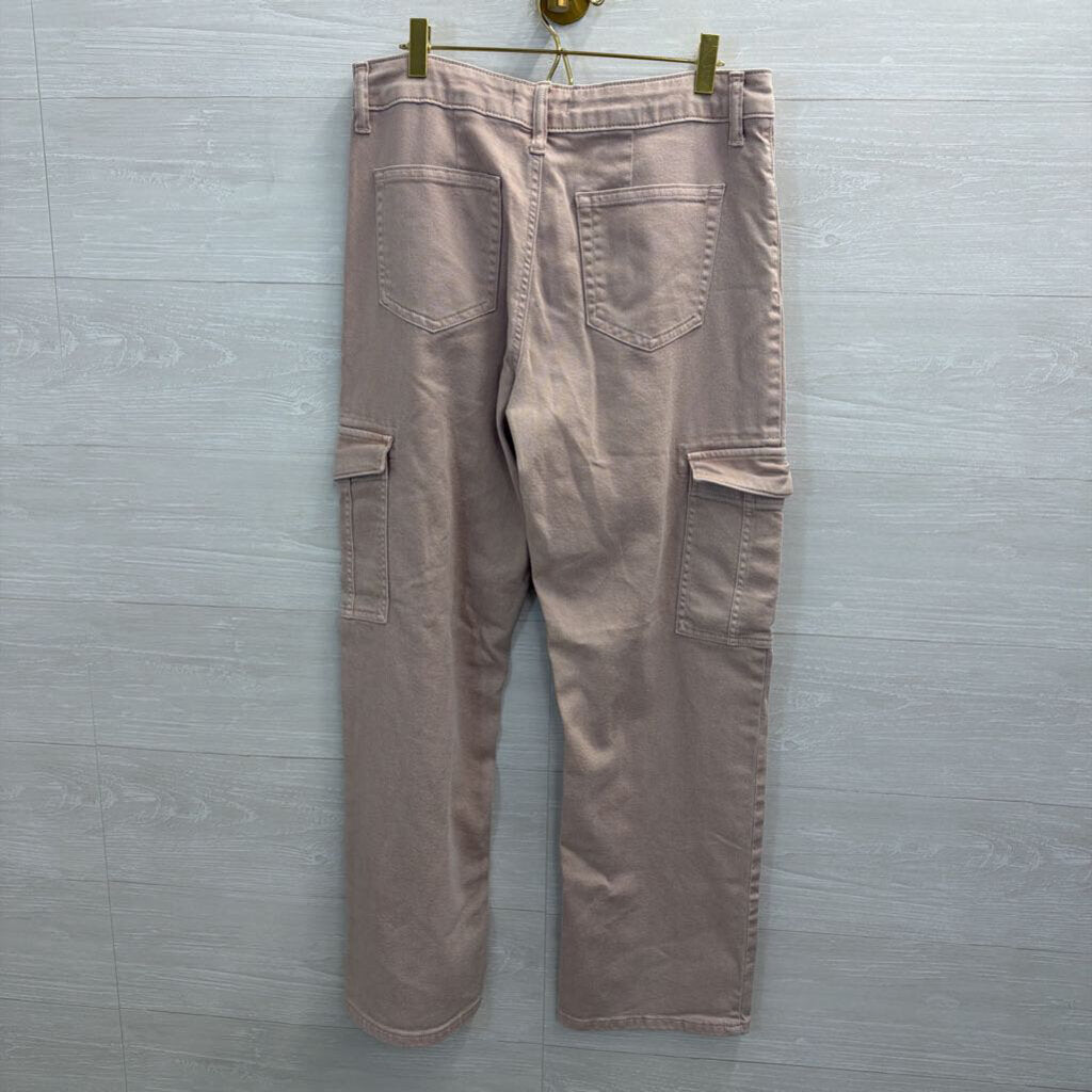 Edgely Pink Cargo Pocket Wide Leg Jeans 10