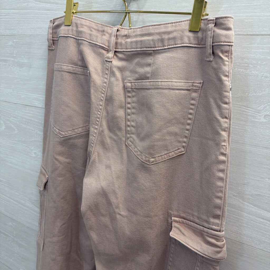 Edgely Pink Cargo Pocket Wide Leg Jeans 10