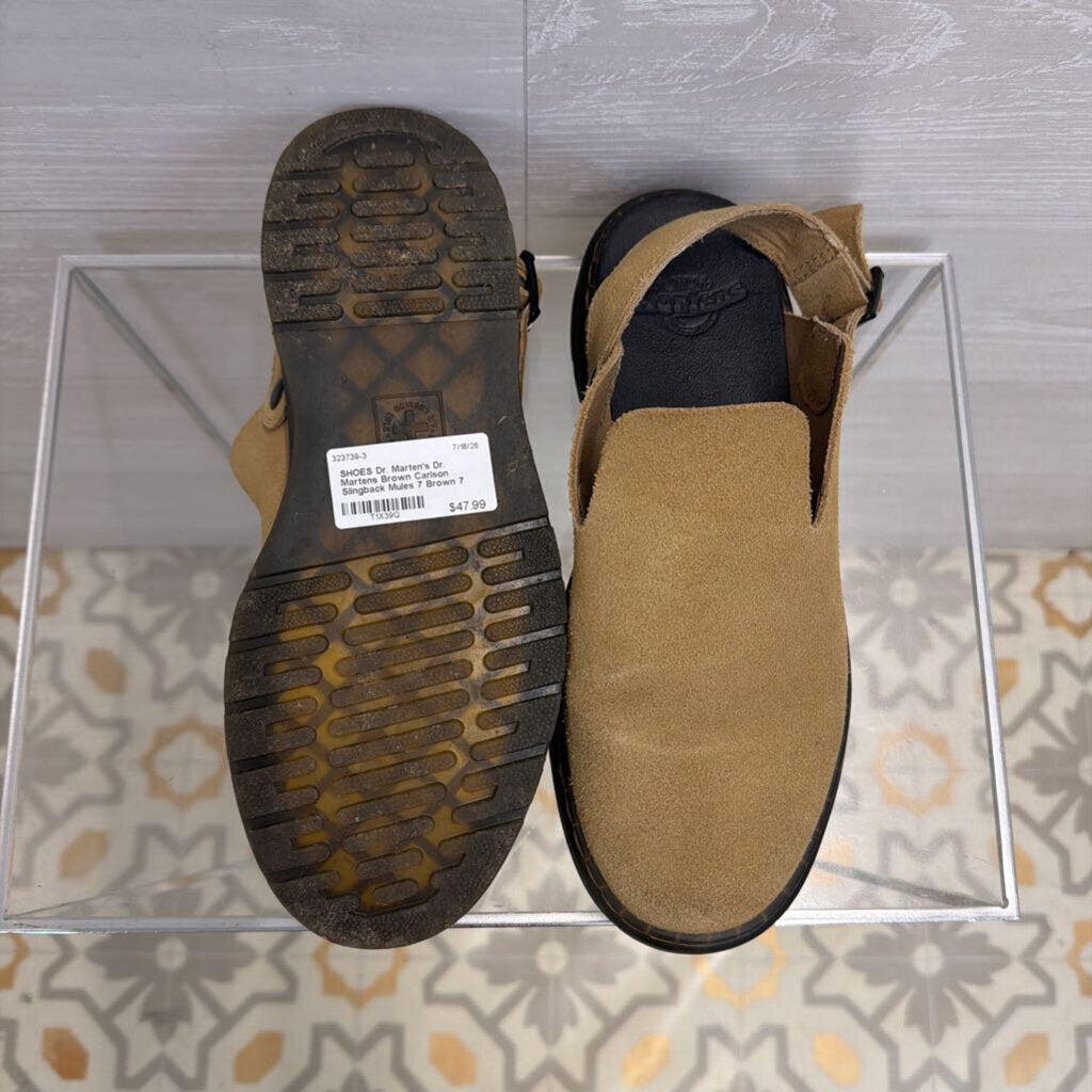 Dr. Martens Brown Carlson Slingback Mules 7