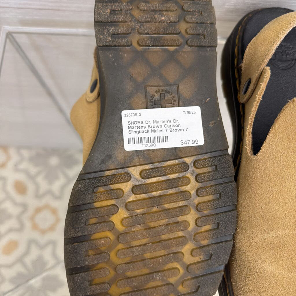 Dr. Martens Brown Carlson Slingback Mules 7